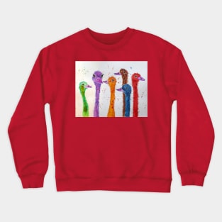 Colorful Ostriches Crewneck Sweatshirt